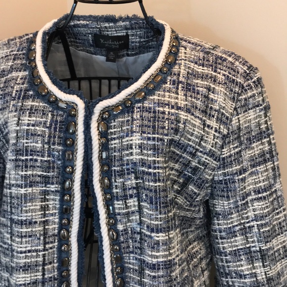 Katherine Blue, White & Silver Jacket Size XL - Picture 2 of 8